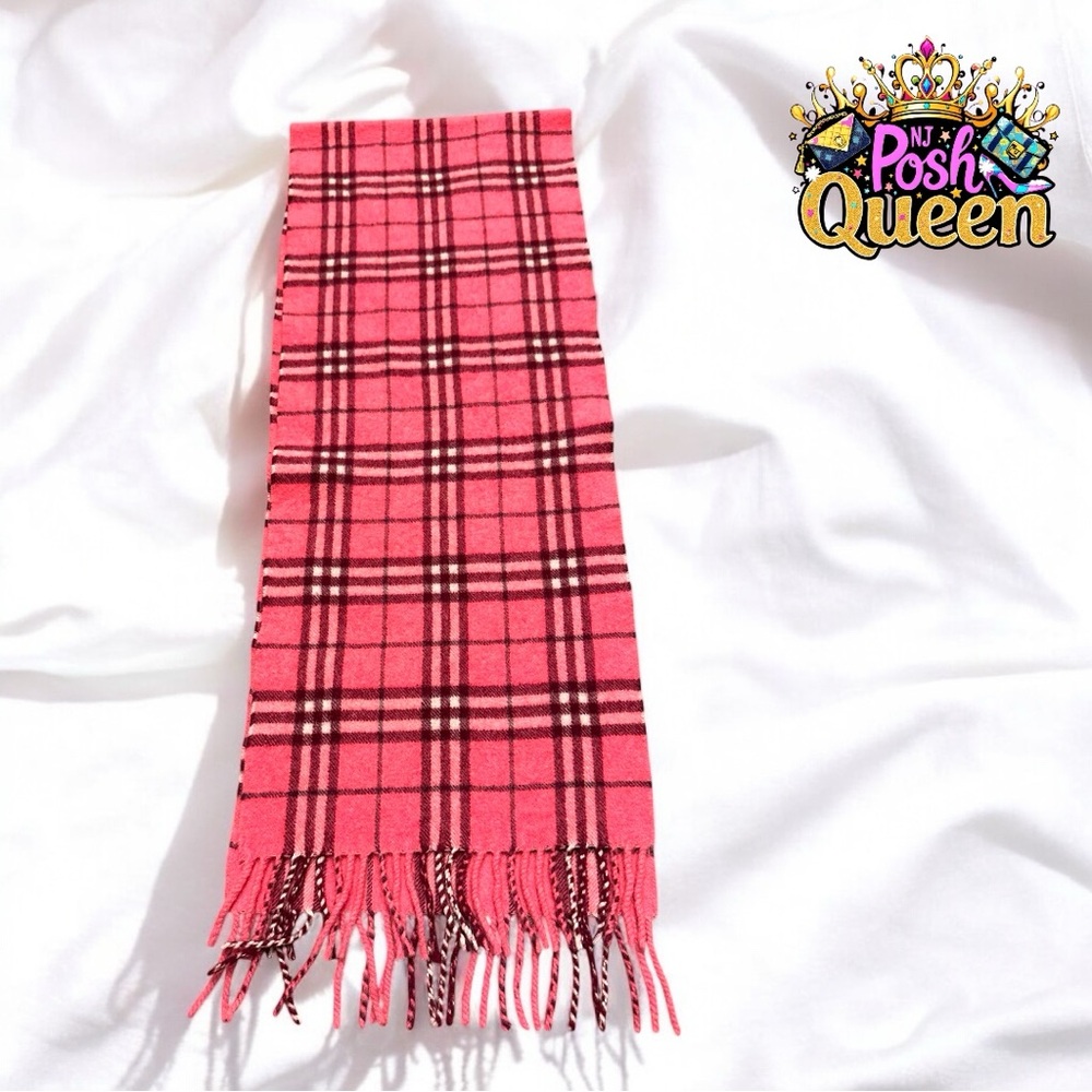 Burberry Pink Classic Vintage Check Cashmere Scarf - Picture 4 of 8